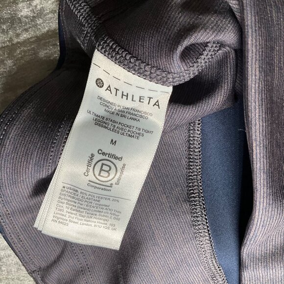 Athleta Women's Ultimate Stash Pocket 7/8 Tight Leggings Size M Gray & Navy NWT - Picture 5 of 9